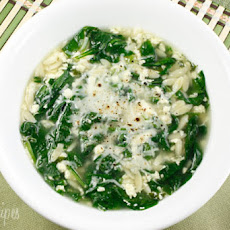 Spinach Stracciatella Soup with Orzo