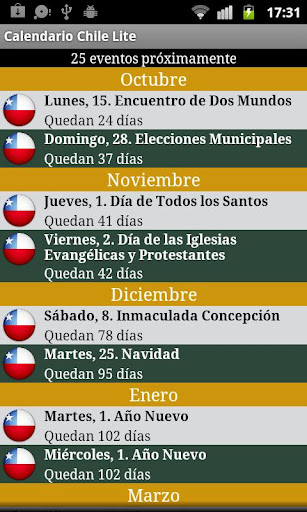 Calendario Feriados Chile
