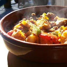 Sweet Potatoes with Sausage and Peppers