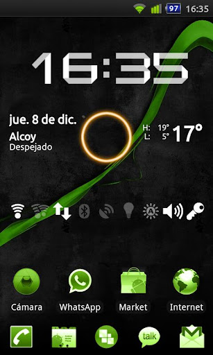 GO Launcher Theme Black Green