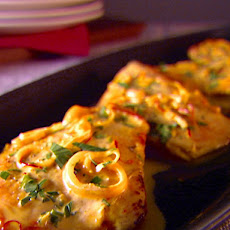 Chicken Scallopine with Saffron Cream Sauce