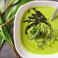 Asparagus and Ramp Soup with Yogurt