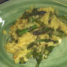 Bobby Flay's Quick Saffron Risotto With Roasted Asparagus