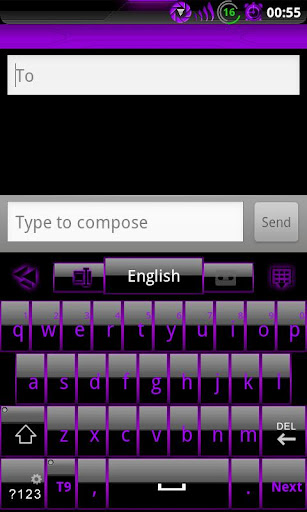 GOKeyboard Theme Glassy Purple