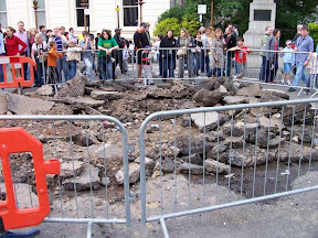 The crater where the spaceship landed