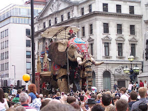 The Sultan's Elephant making its way down Waterloo Place