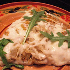 Caramelized Onion, Macadamia Pesto on Wheat Flax Seed Pizza Crus