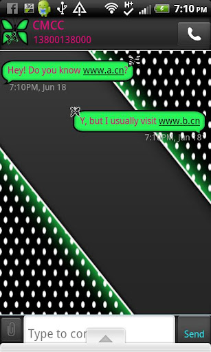 GO SMS THEME GreenPolkaDot