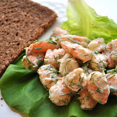 Shrimp Salad with Butter Lettuce and Pumpernickel Bread