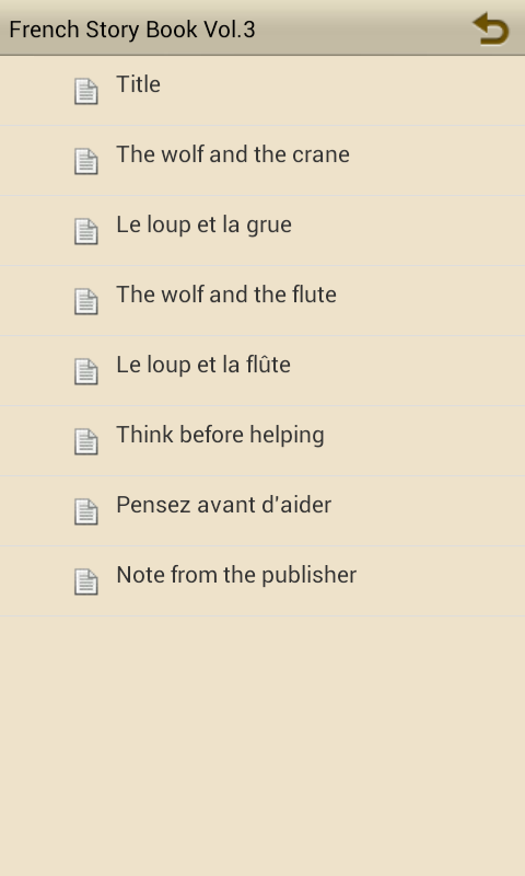 Android application Learn French by Story Book V3 screenshort