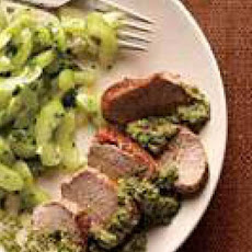 Roast Pork Tenderloin with Celery Slaw