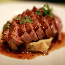Roast Duck with Prunes and Wine-Braised Cabbage