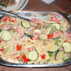 Pasta With Veggies In a Tahini and Yogurt Sauce