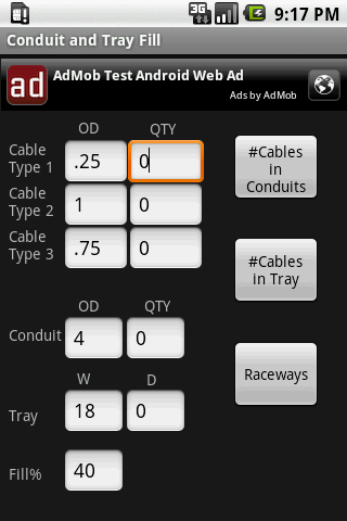 Conduit and Tray Fill