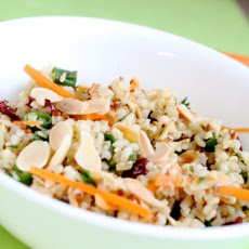 Roasted Almond and Cranberry Quinoa and Bulgur Salad
