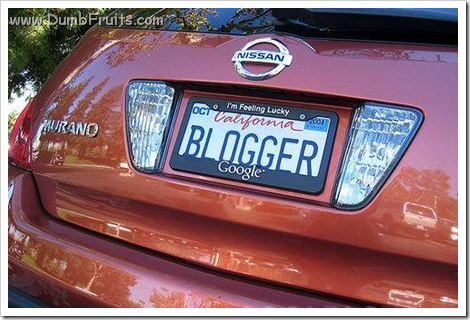 geek licence plate : blog blogger plate
