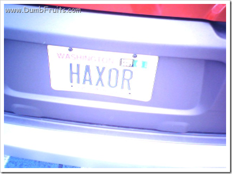 licence plate : haxor