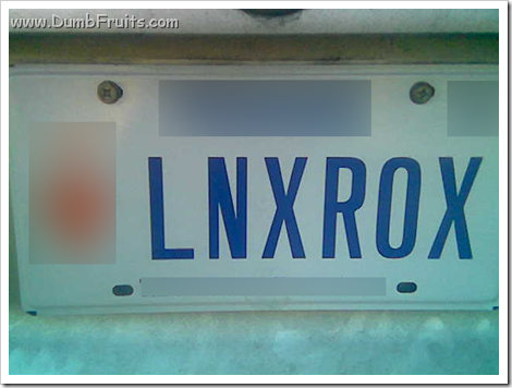 linux unix licence plate geek lnx rox
