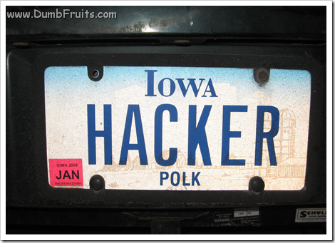 geek licence plate : hacker