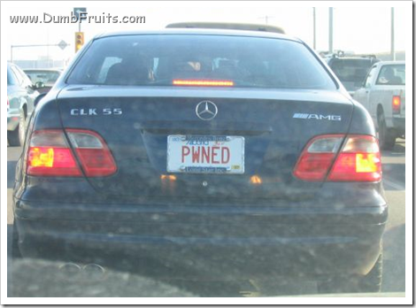 geek licence plate : pwned powned