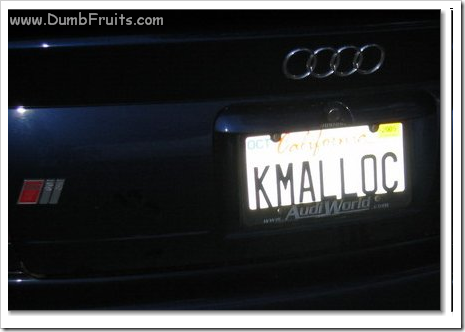 Coders Developers licence plates : k malloc alloc