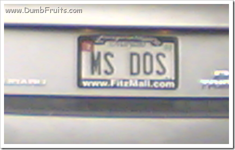 old early geek licence plate ms dos