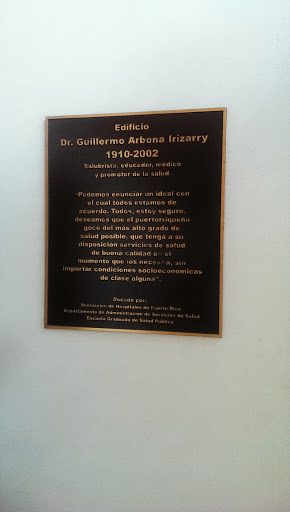 Plaque For Dr. Guillermo Irizarry