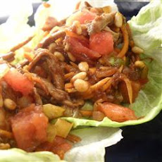 Minced Pork and Watermelon Lettuce Wraps