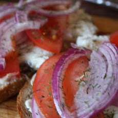Onion and Herring  Sandwich - Smorrebrod