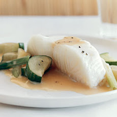 Sea Bass and Cucumbers in Champagne Sauce
