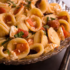Heirloom Tomato–Basil Pasta with Olives and Feta Recipe