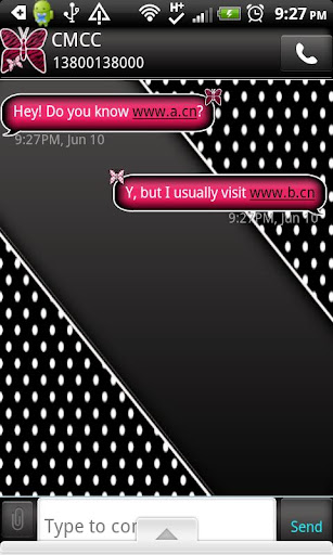 GO SMS THEME PnkPolkaDot