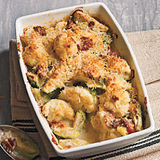 Crispy Topped Brussels Sprouts and Cauliflower Gratin