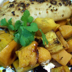 Chipotle-Glazed Roast Chicken With Sweet Potatoes