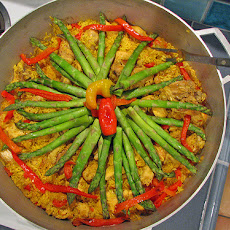 Chicken, Asparagus, Broccoli, Wild Rice, & Cheese Dish