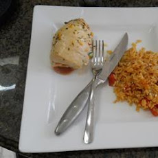 Stuffed Chicken Breasts with Asparagus and Parmesan Rice