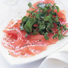 Tuna Carpaccio with Watercress Salad and Balsamic Dressing