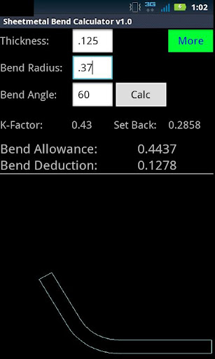 Sheetmetal Bend Calculator