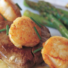 Seared Scallops and Tenderloin Steaks with Manhattan Sauce