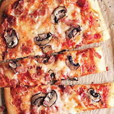 Three-Cheese Pizza with Pancetta and Mushrooms