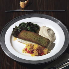 Brioche Crusted fish with Jerusalem Artichoke Puree and Jerusalem Artichoke Pickles