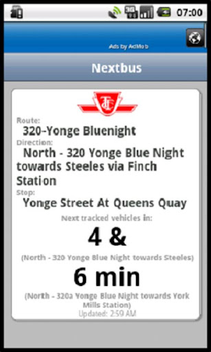 my-nextbus for android screenshot