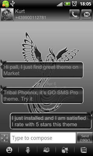 Tribal Phoenix GO SMS Pro thm