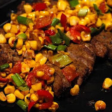 Sliced Steak with Roasted-corn Salsa