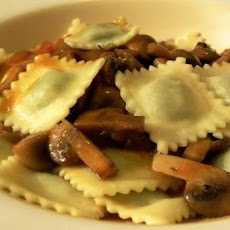 Mushroom and Spinach Ravioli with Chive Butter Sauce