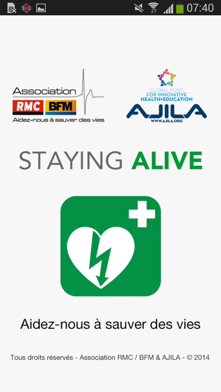 Android application Staying Alive screenshort