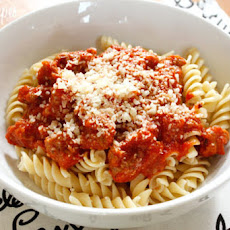 Turkey Sausage and Tomato Sauce over Pasta