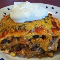 Beefy Layered Burrito Casserole