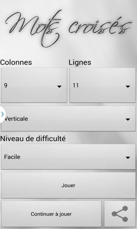 Android application Mots Fléchés en Français screenshort