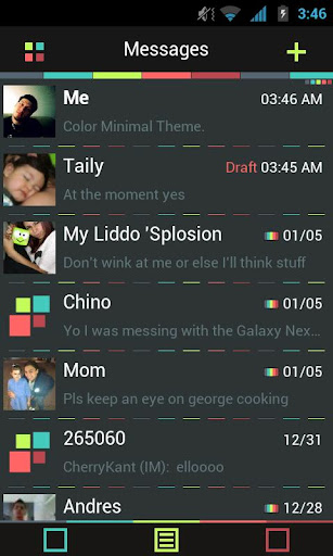 Go SMS Theme Color Minimal